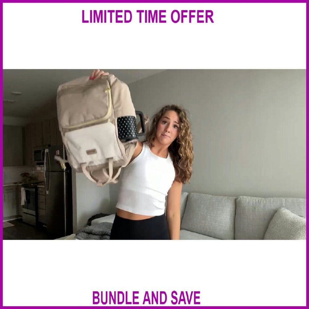 15.6 Inch Laptop Backpack with Tumbler Holder, Waterproof Travel Bag for Work - Picture 8 of 8